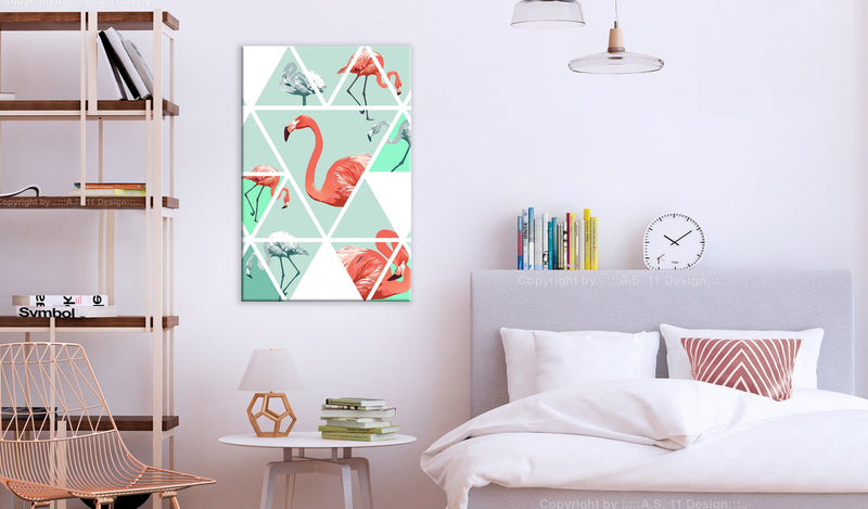 Glezna - Geometric Flamingos (1 Part) Vertical Home Trends