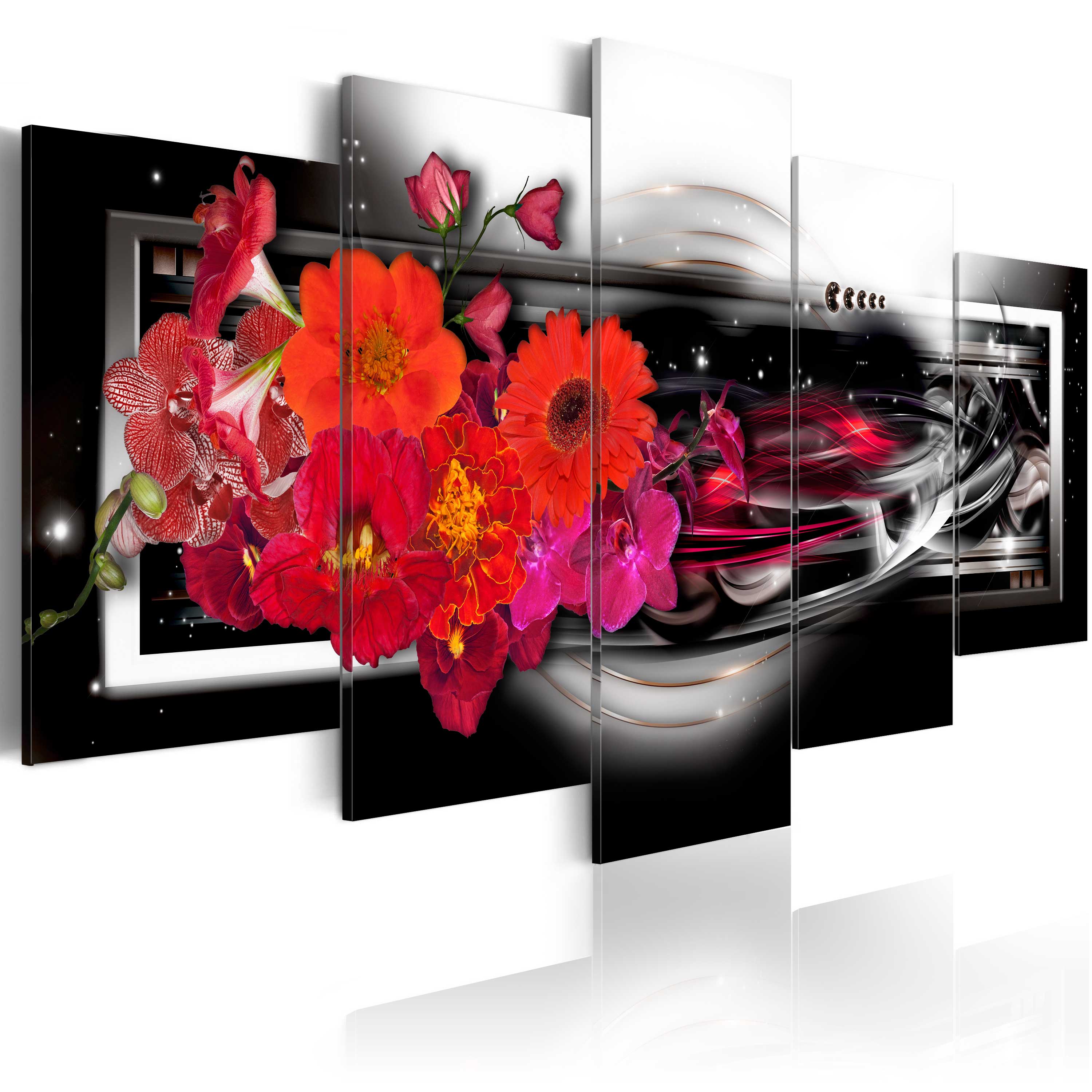Glezna - Gerberas on black background Home Trends