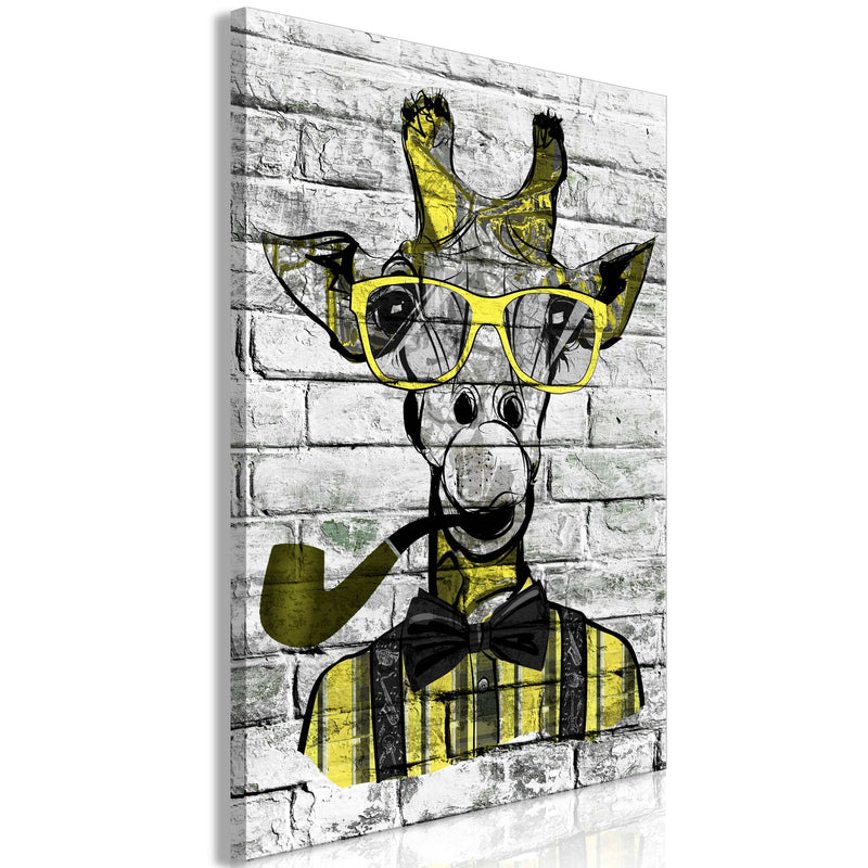Glezna - Giraffe with Pipe (1 Part) Vertical Yellow Home Trends