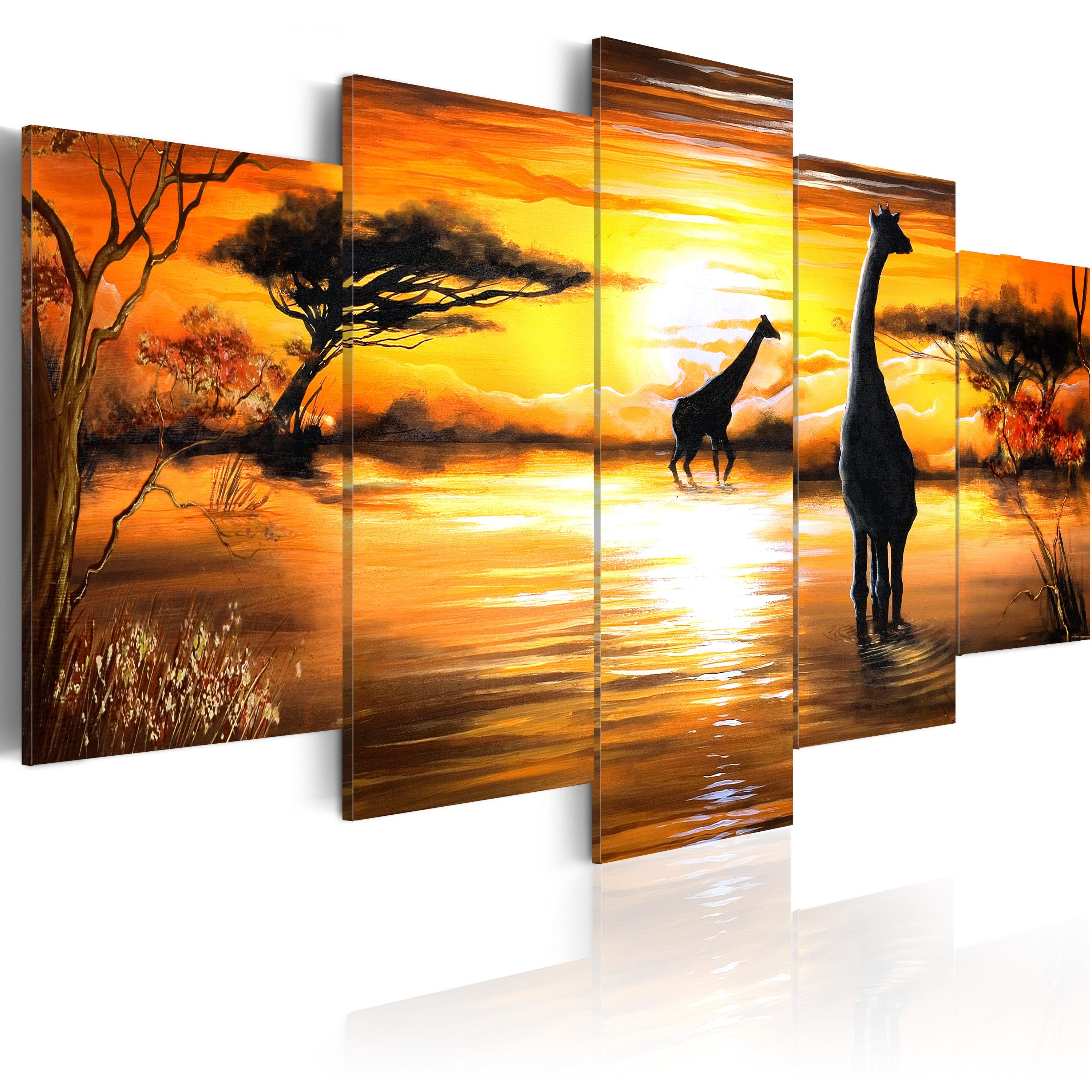 Glezna - Giraffes at watering hole Home Trends