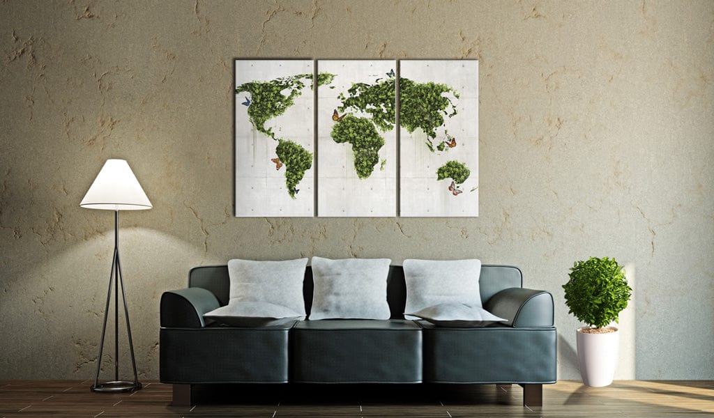 Glezna - Green land of butterflies - triptych Home Trends