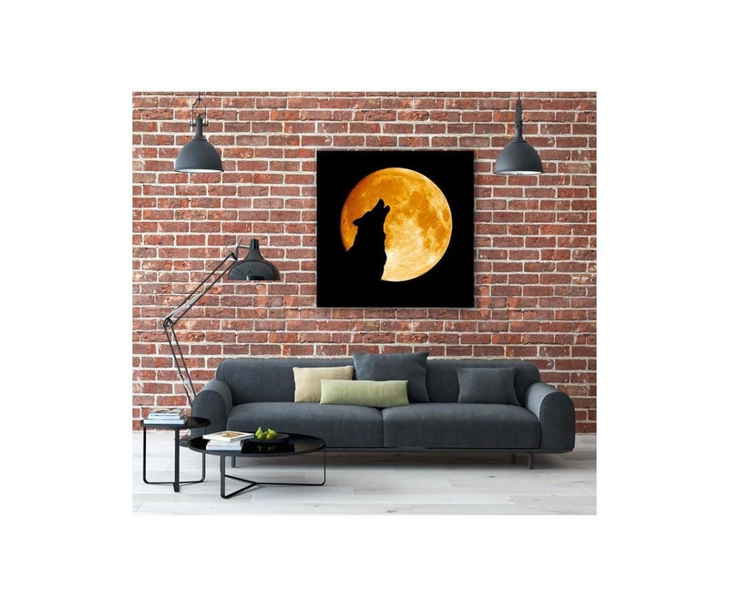 Kanva - Howling Wolf On A Background Of The Moon  Home Trends DECO