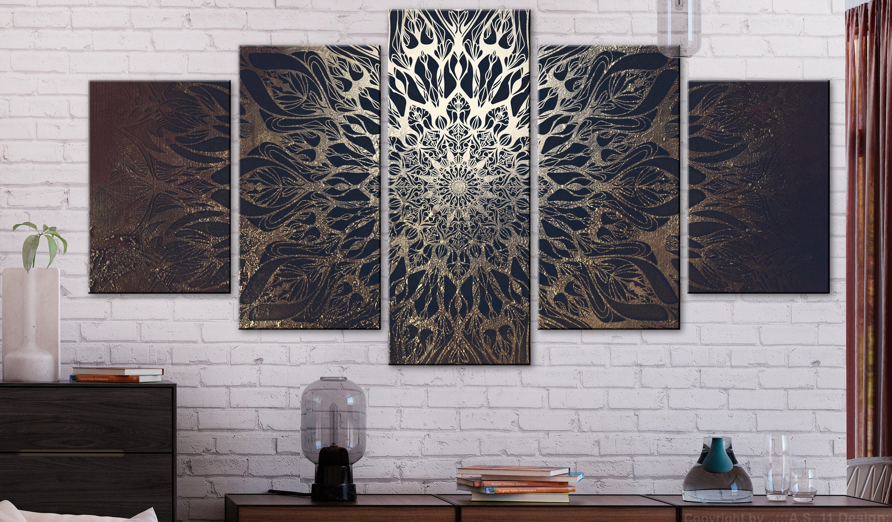 Glezna - Hypnosis (5 Parts) Brown Wide Home Trends