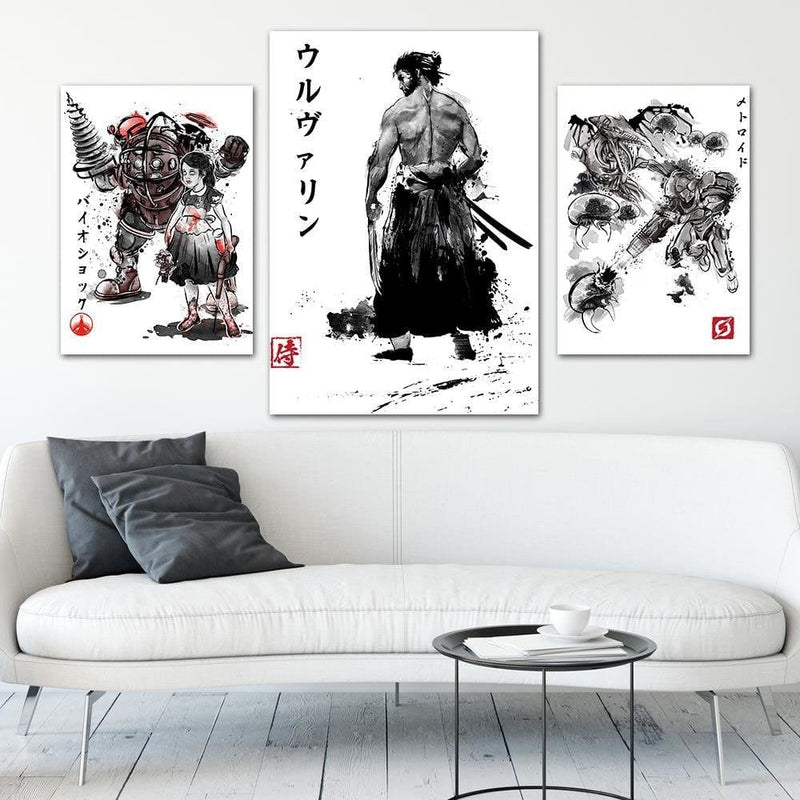 Kanva - Immortal Samurai Black And White  Home Trends DECO
