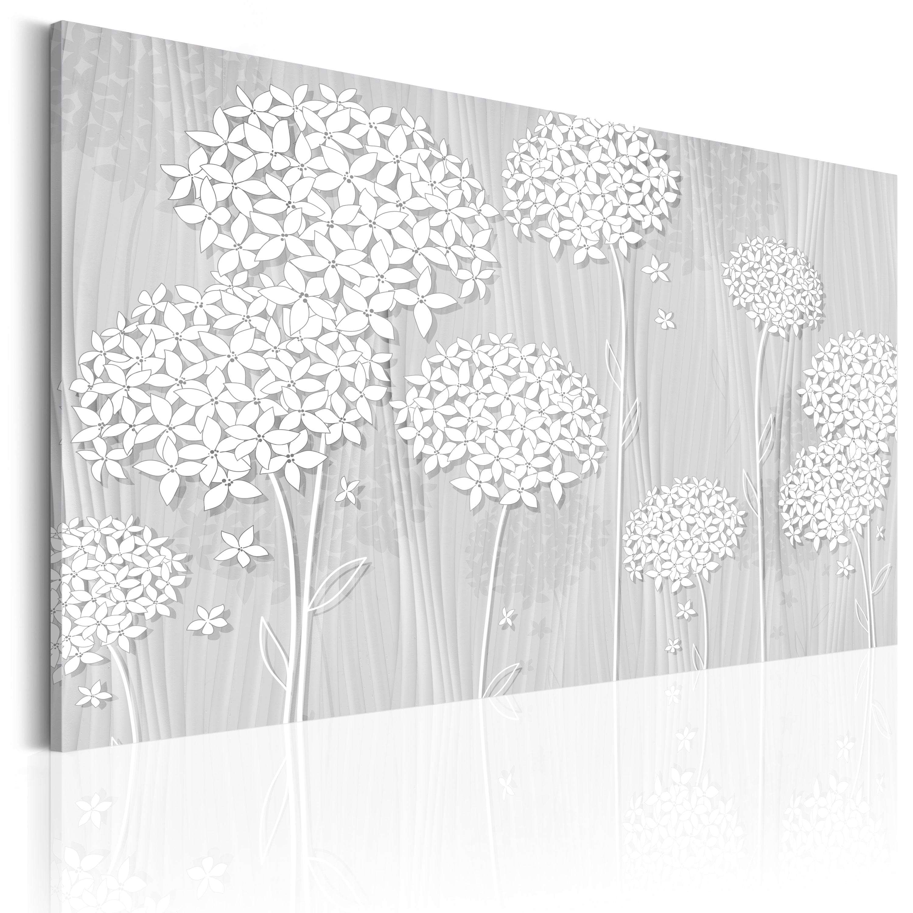 Glezna - Glezna ar stilizētiem ziediem uz pelēka fona Home Trends
