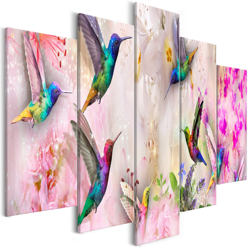Glezna - Krāsainie kolibri (5 daļas) rozā krāsā Home Trends