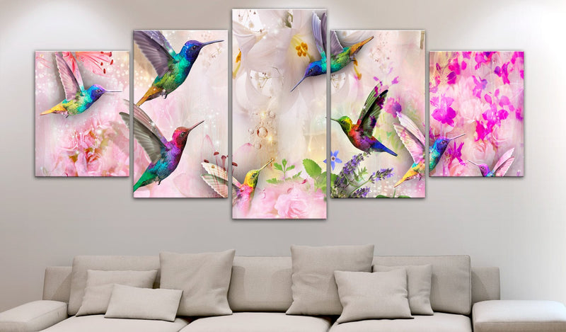 Glezna - Krāsainie kolibri (5 daļas) rozā krāsā Home Trends