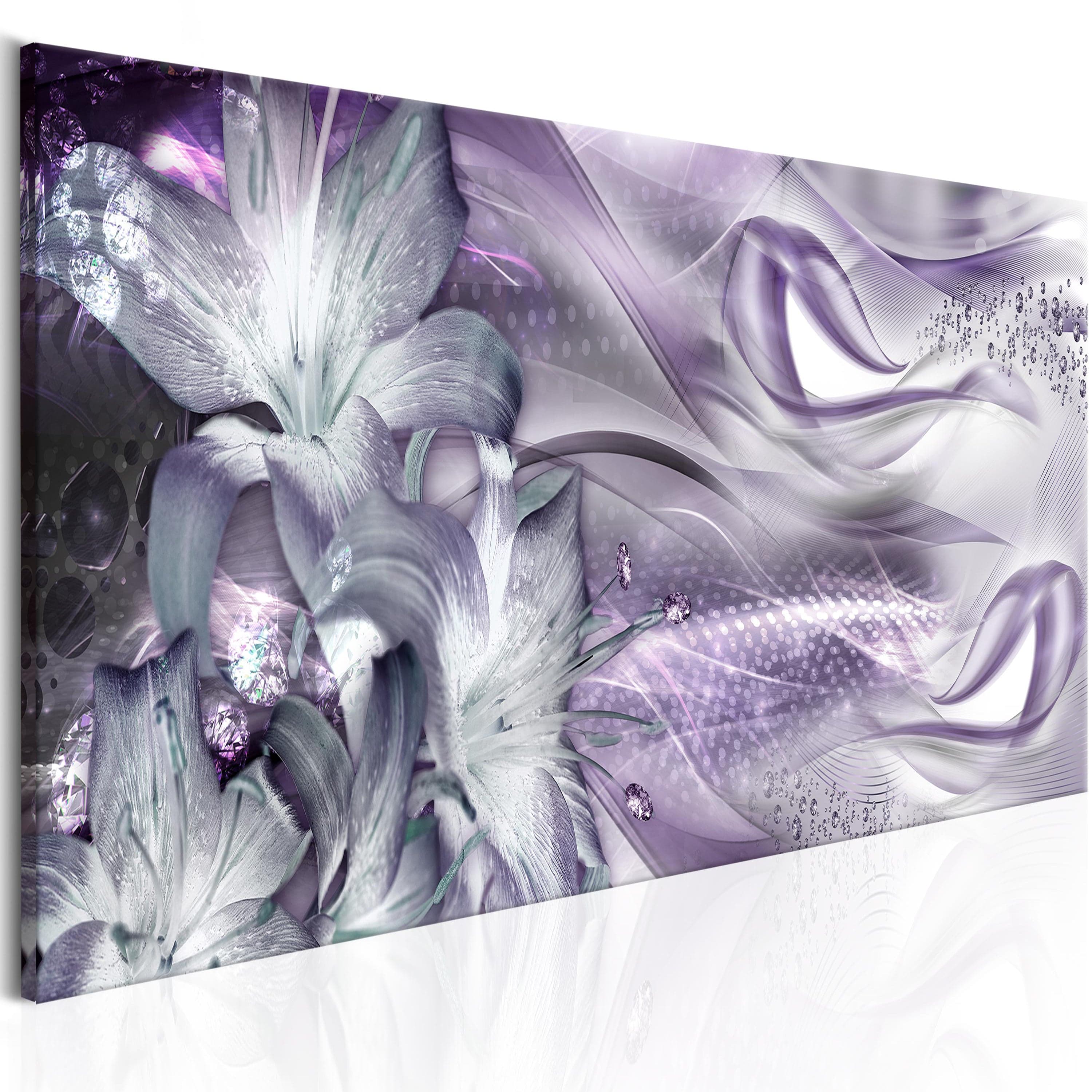 Glezna - Lilies and Waves (1 Part) Narrow Pale Violet Home Trends
