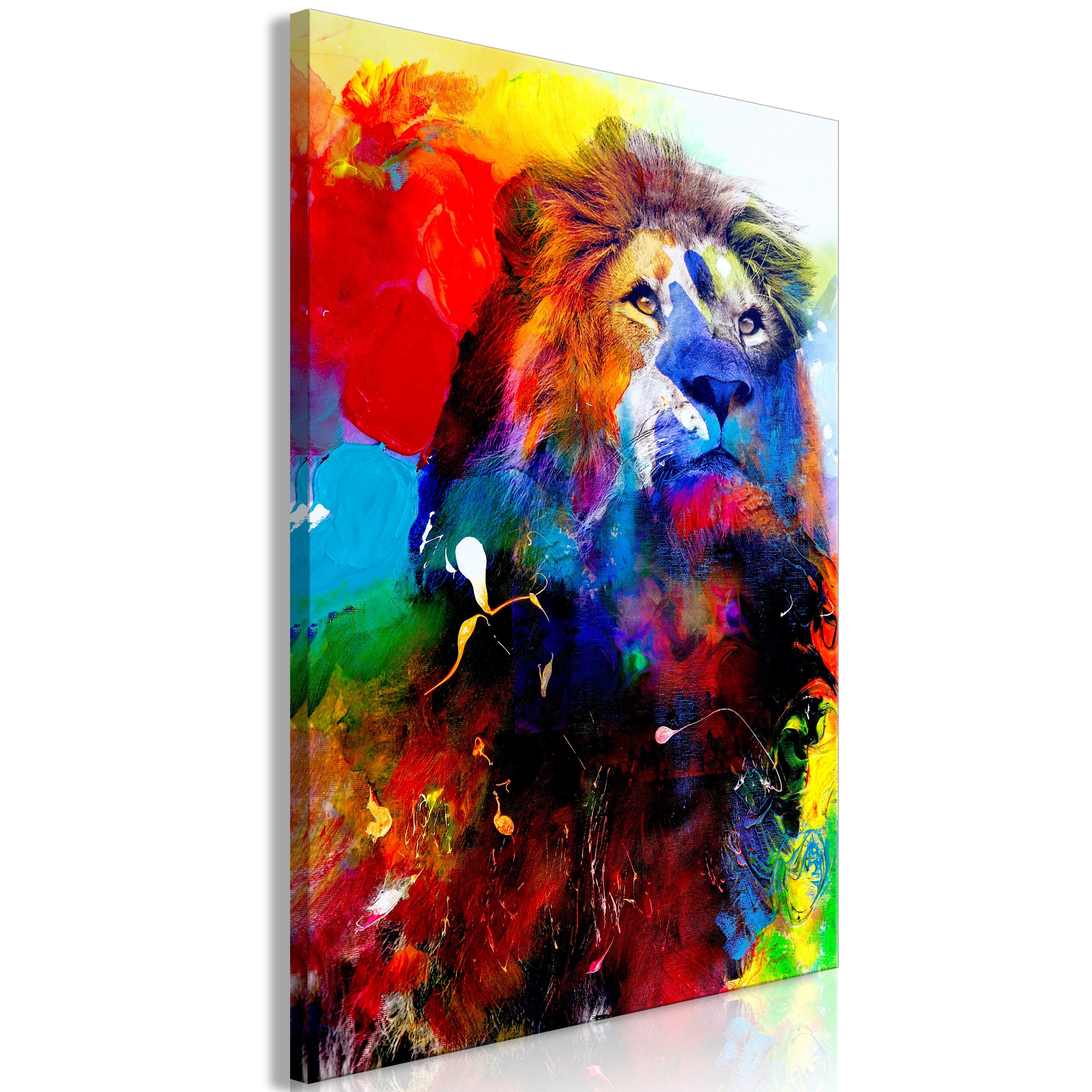 Glezna - Lion and Watercolours (1 Part) Vertical Home Trends
