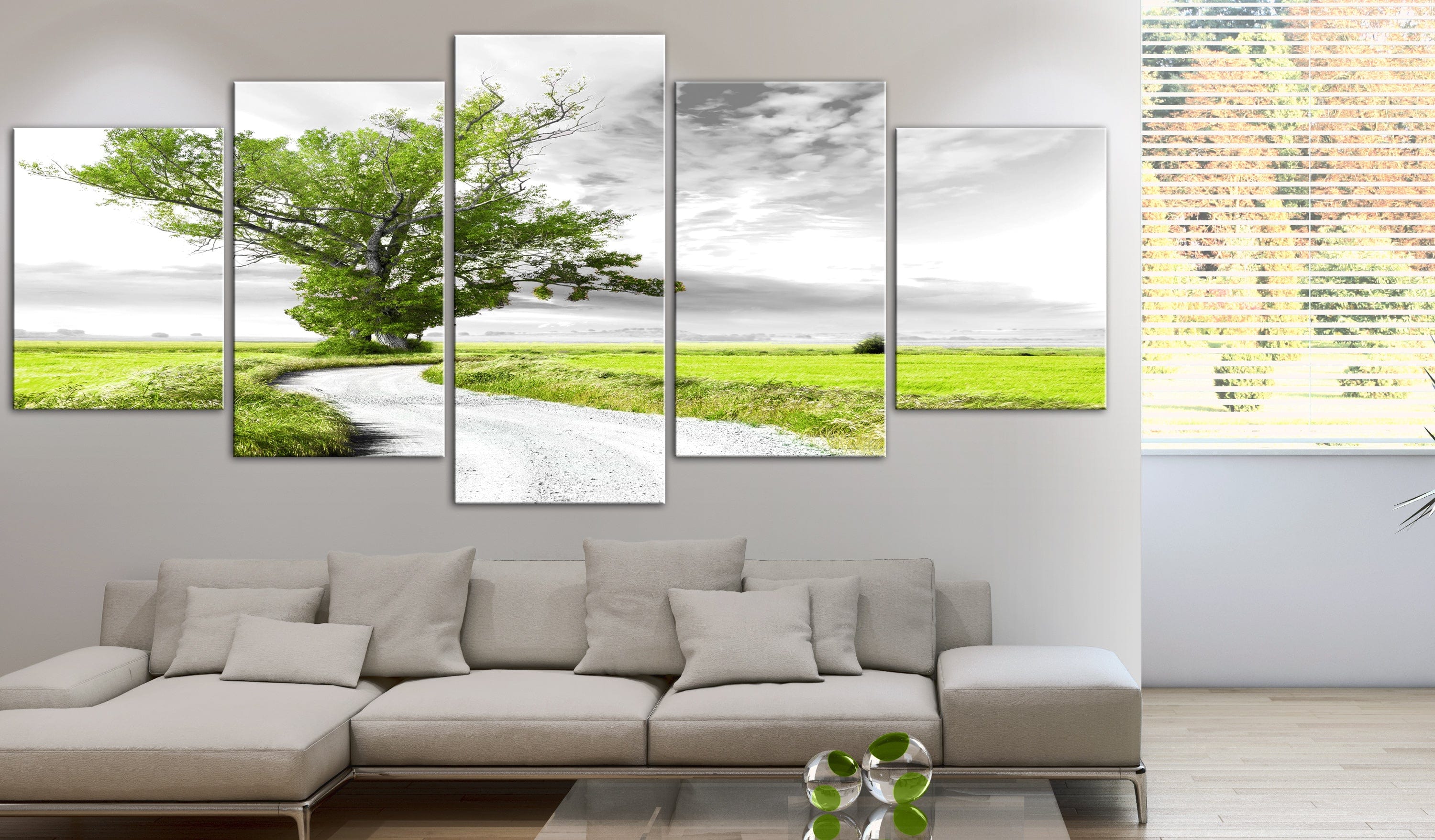 Glezna - Lone Tree (5 Parts) Green 225x100 Home Trends