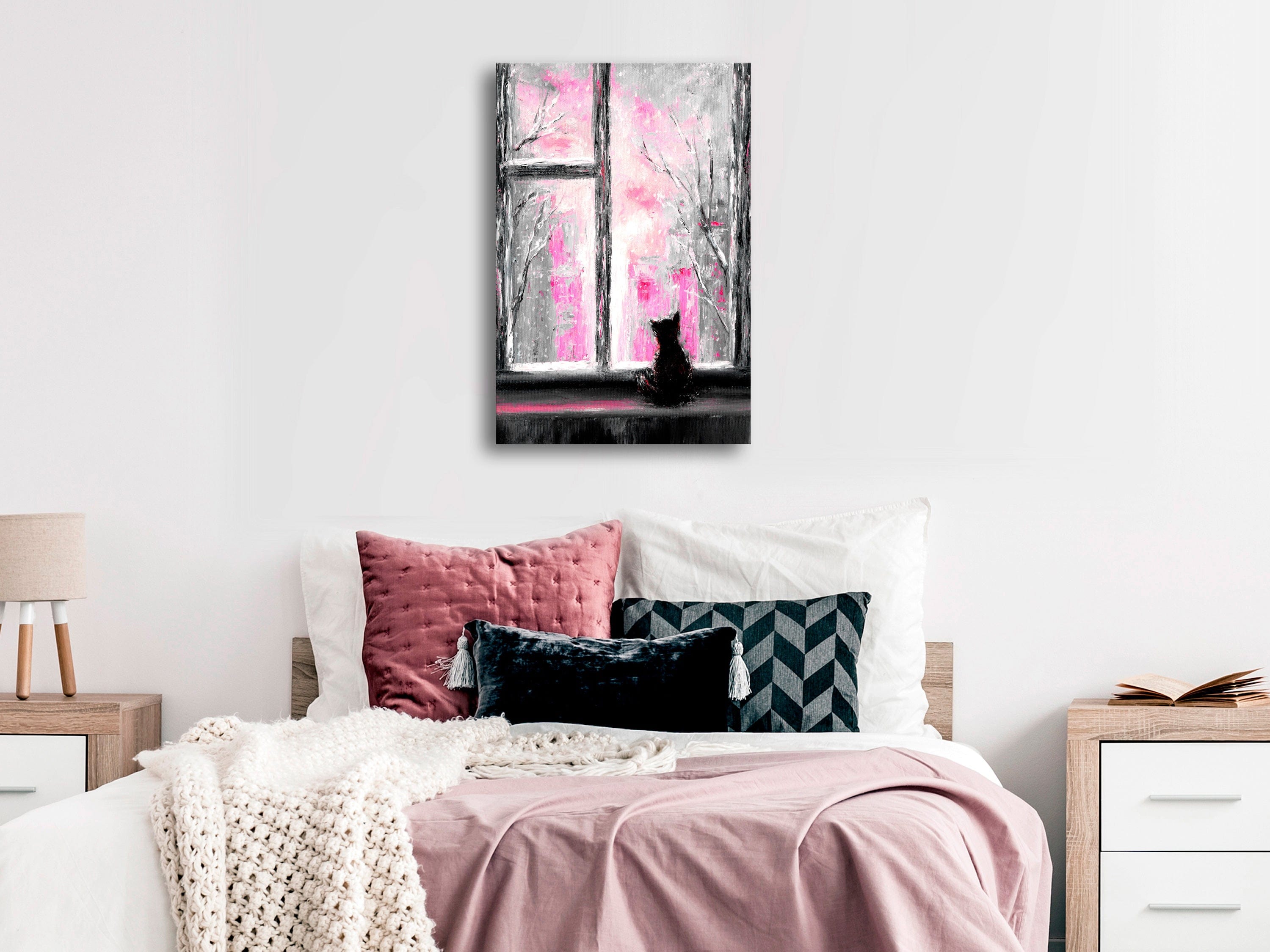Glezna - Longing Kitty (1 Part) Vertical Pink Home Trends