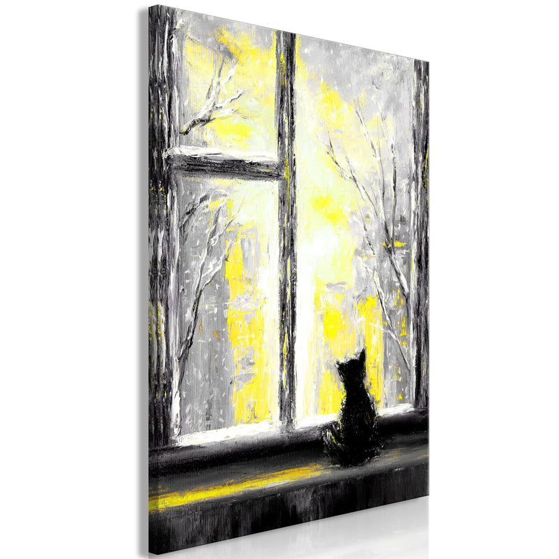 Kanva - Longing Kitty (1 Part) Vertical Yellow Home Trends