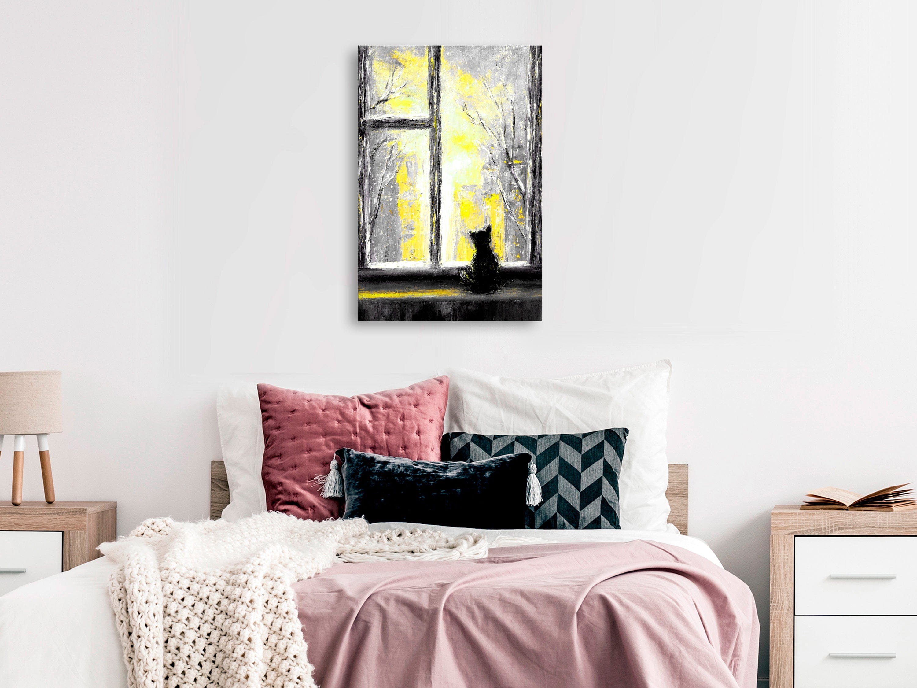 Glezna - Longing Kitty (1 Part) Vertical Yellow Home Trends