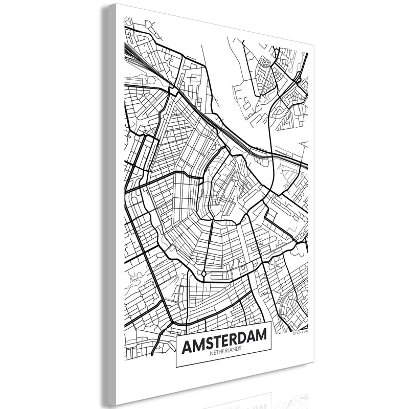Glezna - Map of Amsterdam (1 Part) Vertical Home Trends