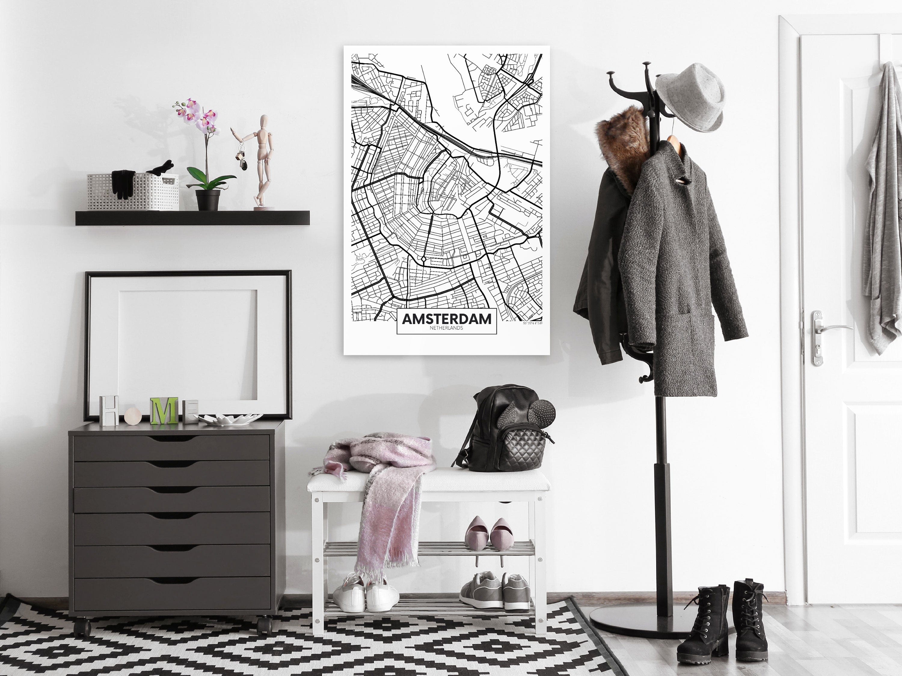 Glezna - Map of Amsterdam (1 Part) Vertical Home Trends