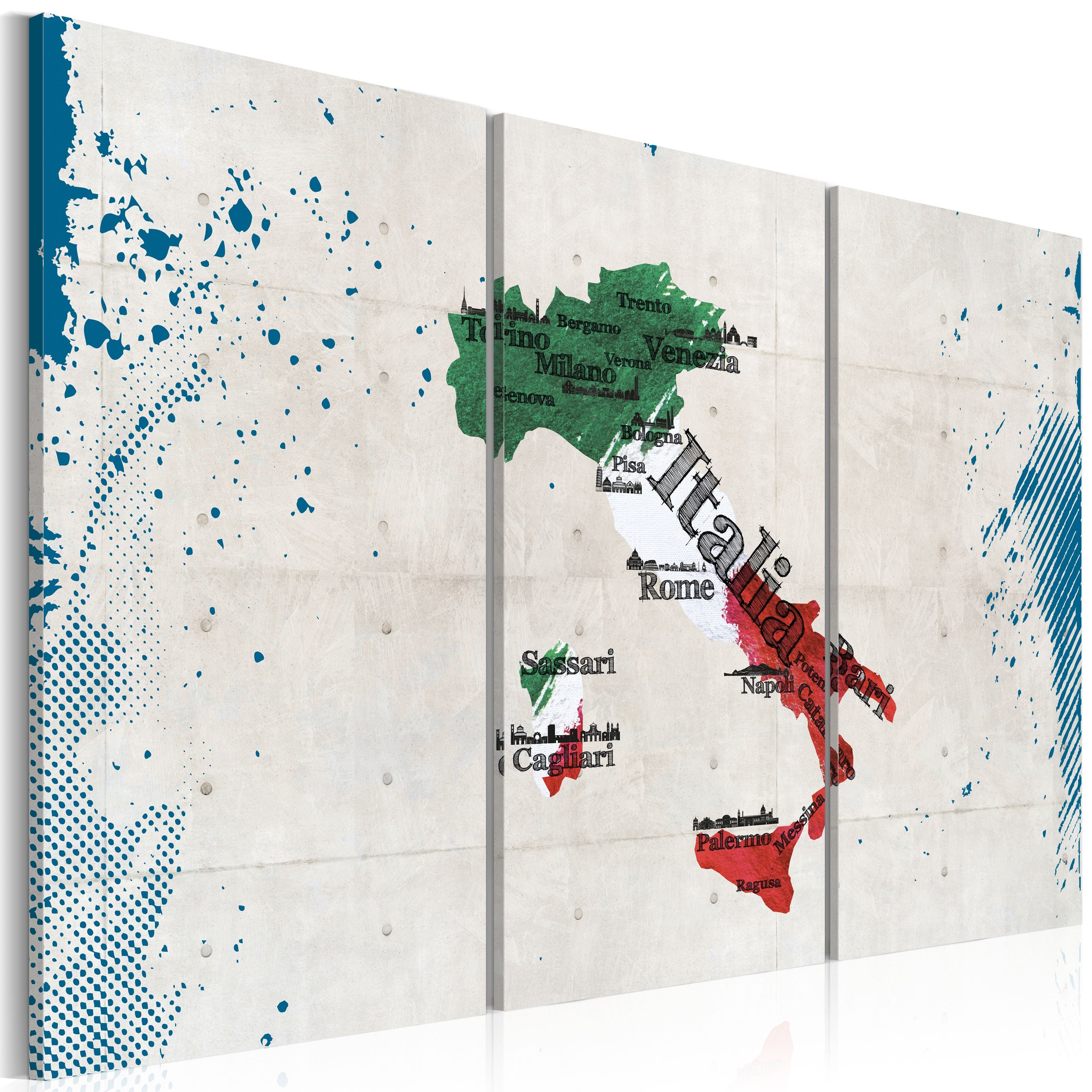 Glezna - Map of Italy - triptych Home Trends