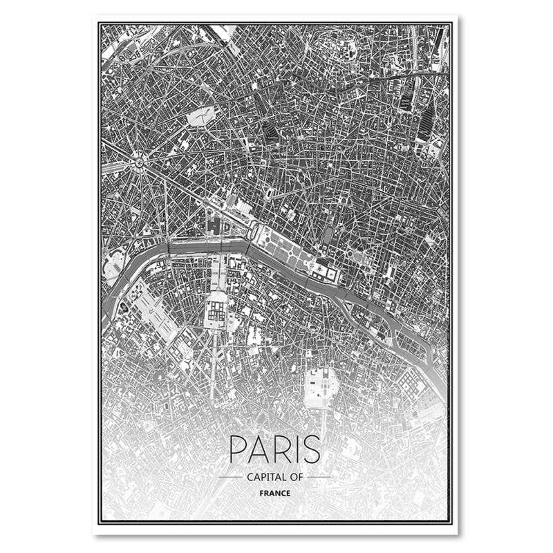 Kanva - Map Of Paris  Home Trends DECO