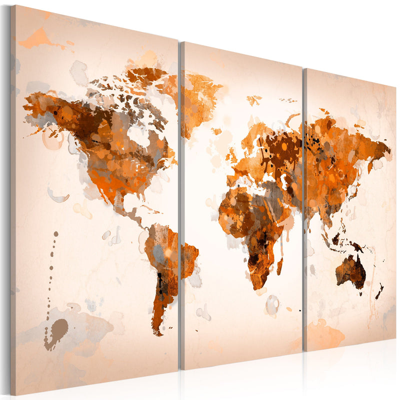 Glezna - Map of the World - Desert storm - triptych Home Trends