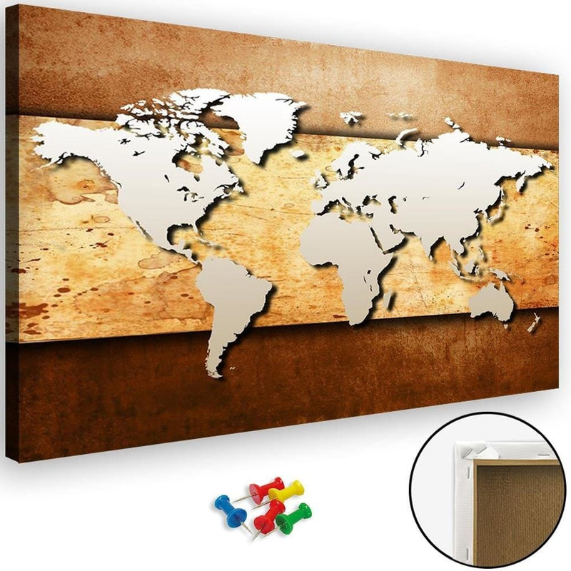 Kanva - Map Of The World On Board  Home Trends DECO