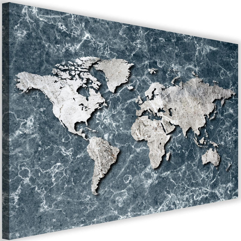 Kanva - Map Of The World On Marble  Home Trends DECO