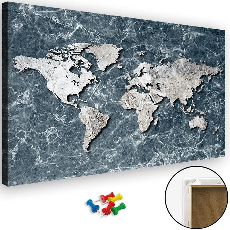 Kanva - Map Of The World On Marble  Home Trends DECO
