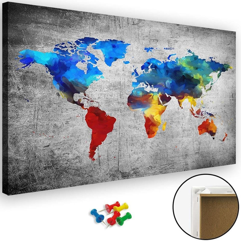 Kanva - Map Of The World Painted On The Concrete  Home Trends DECO