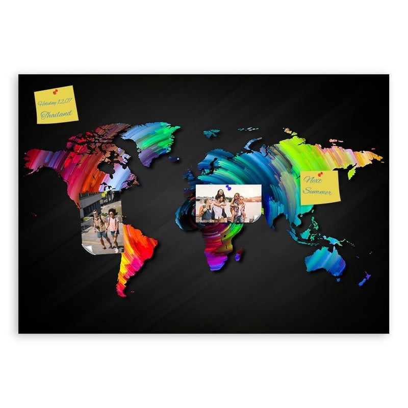 Kanva - Map Of The World With Many Colors  Home Trends DECO