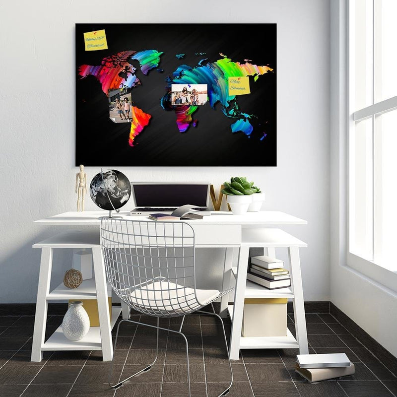 Kanva - Map Of The World With Many Colors  Home Trends DECO