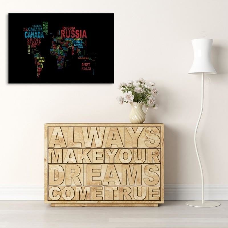 Kanva - Map Of The World With Subtitles  Home Trends DECO