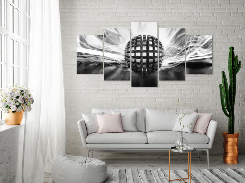 Glezna - Metal Ball (5 Parts) Wide Black and White Home Trends