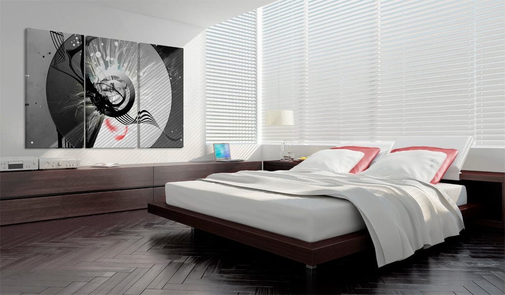 Glezna - Metal circle & red feathers Home Trends