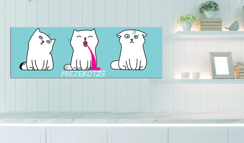 Glezna - Miezekotze_ Cat Trio (Blue) Home Trends