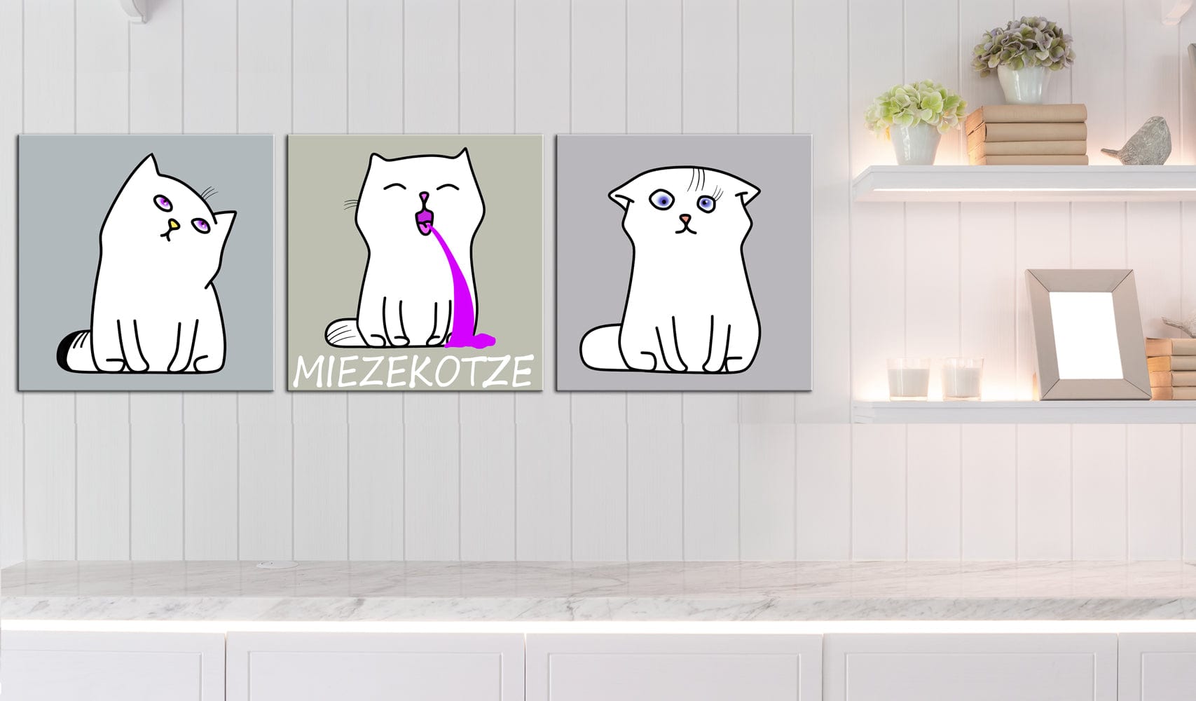 Glezna - Miezekotze_ Cat Trio 120x40 Home Trends