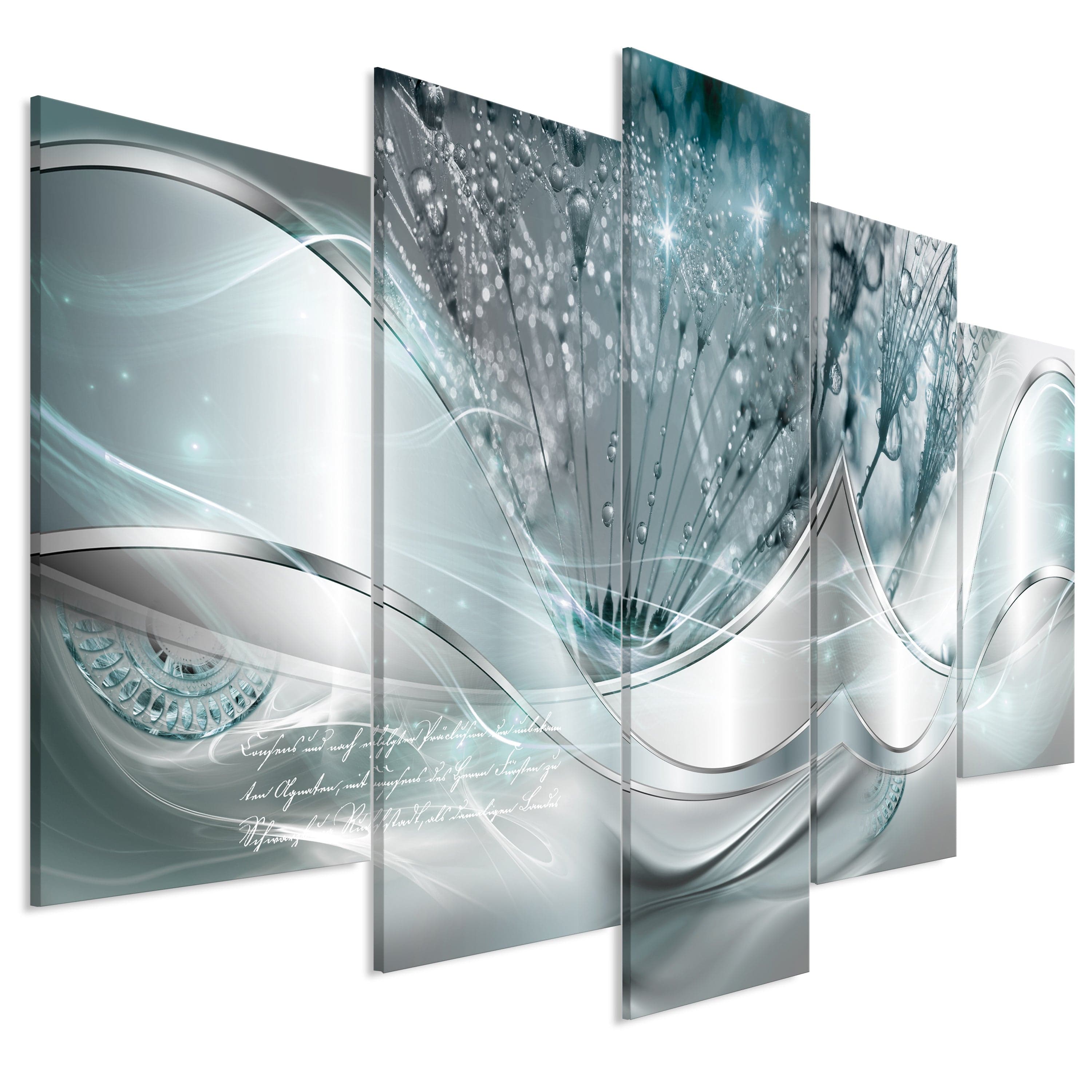 Glezna - Modern Dandelions (5 Parts) Blue Wide 225x100 Home Trends