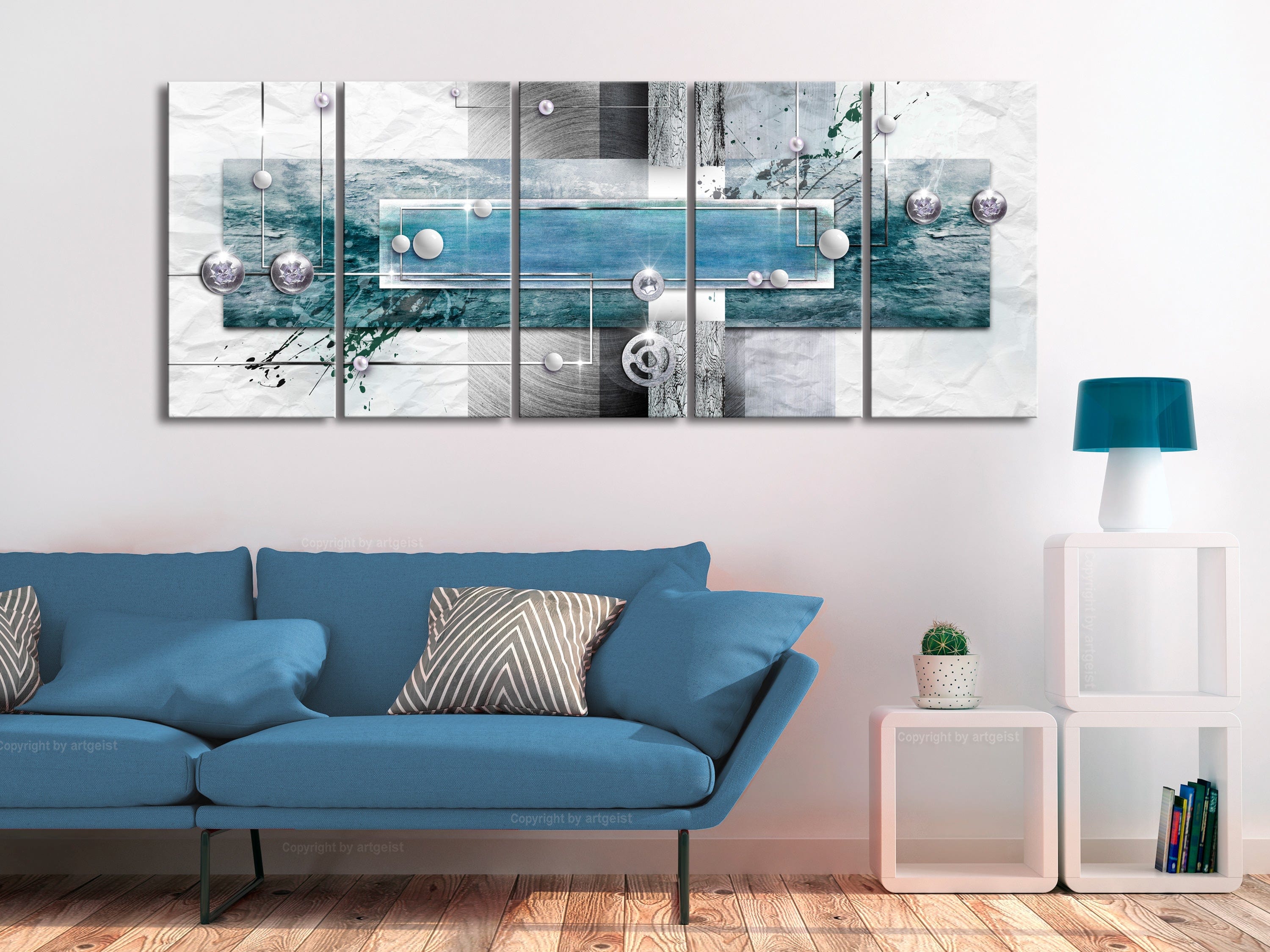 Glezna - Mysterious Mechanism (5 Parts) Narrow Blue Home Trends