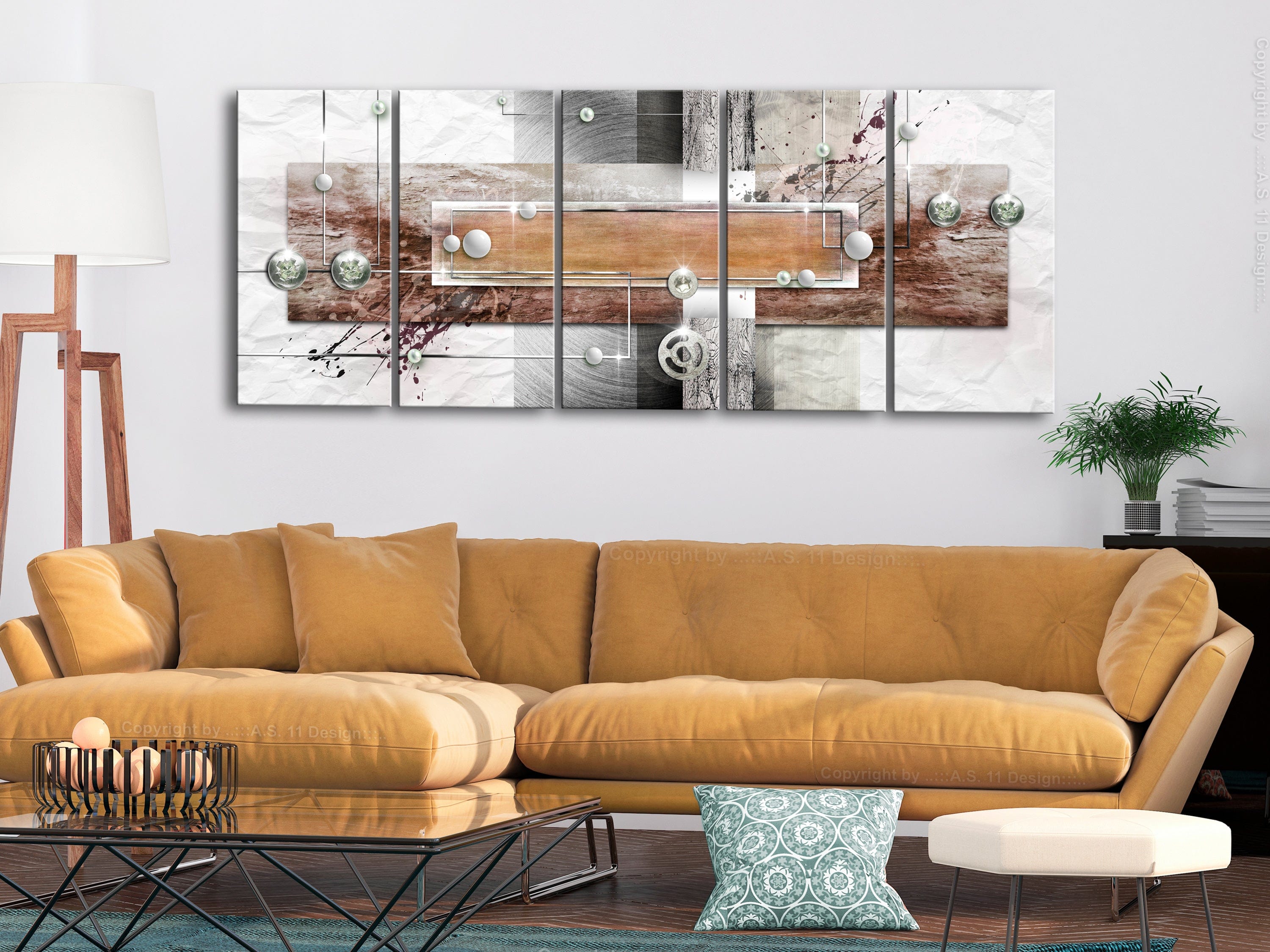 Glezna - Mysterious Mechanism (5 Parts) Narrow Brown Home Trends