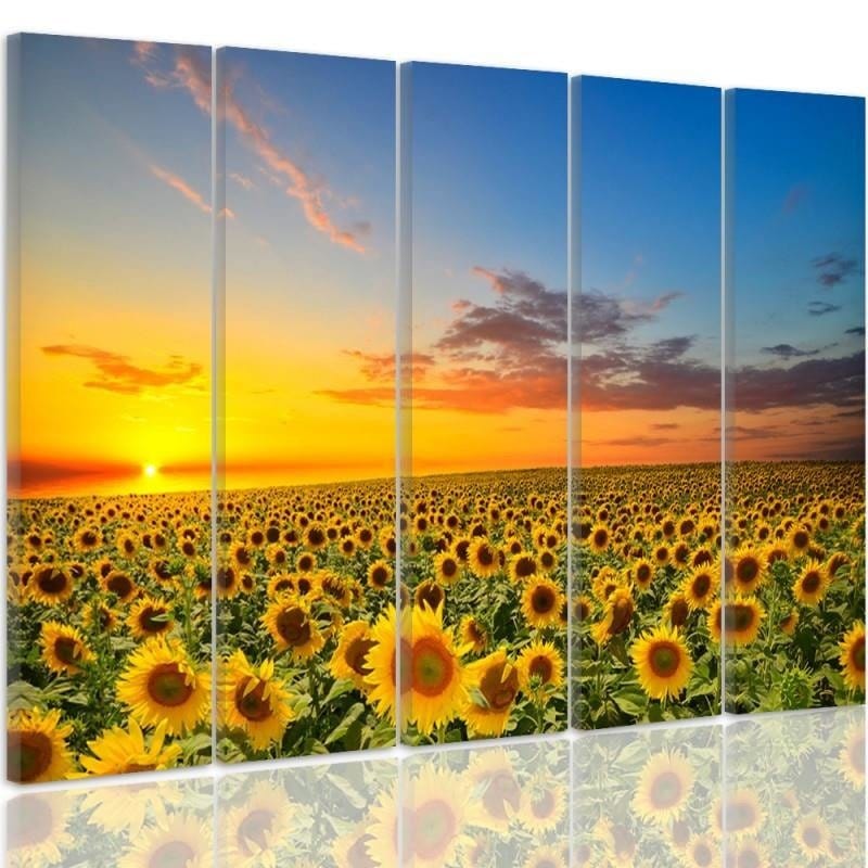 Kanva no 5 daļām - Sunflower Landscape  Home Trends DECO