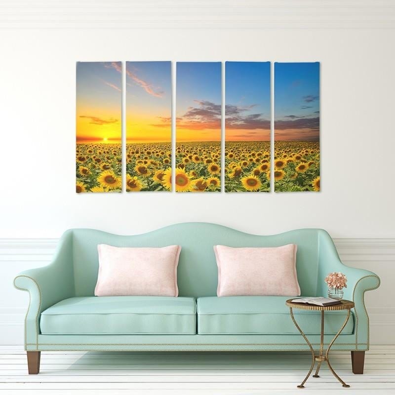 Kanva no 5 daļām - Sunflower Landscape  Home Trends DECO