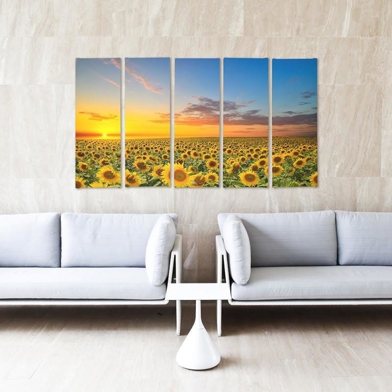 Kanva no 5 daļām - Sunflower Landscape  Home Trends DECO