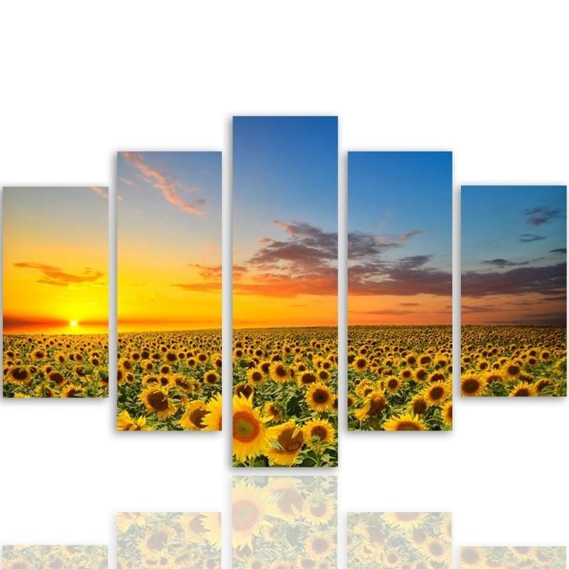 Kanva no 5 daļām - Sunflower Landscape  Home Trends DECO