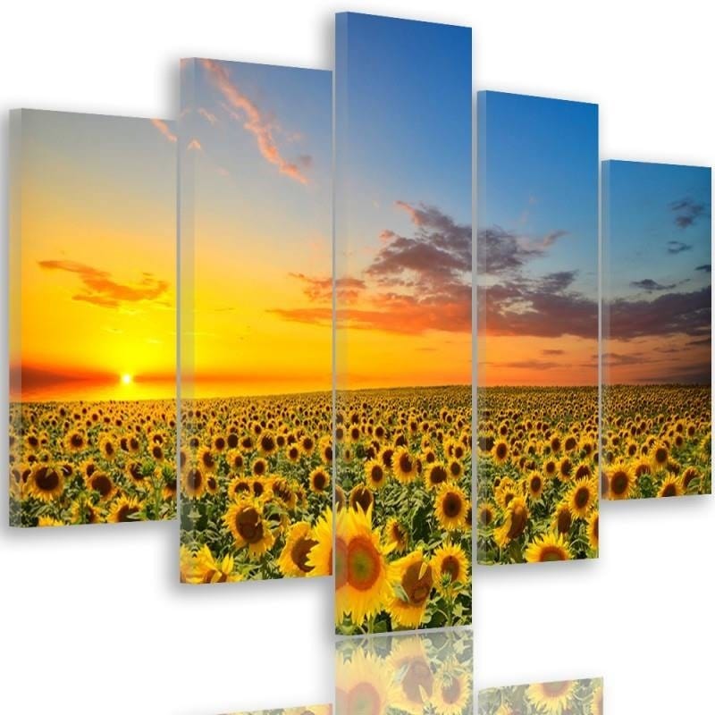 Kanva no 5 daļām - Sunflower Landscape  Home Trends DECO