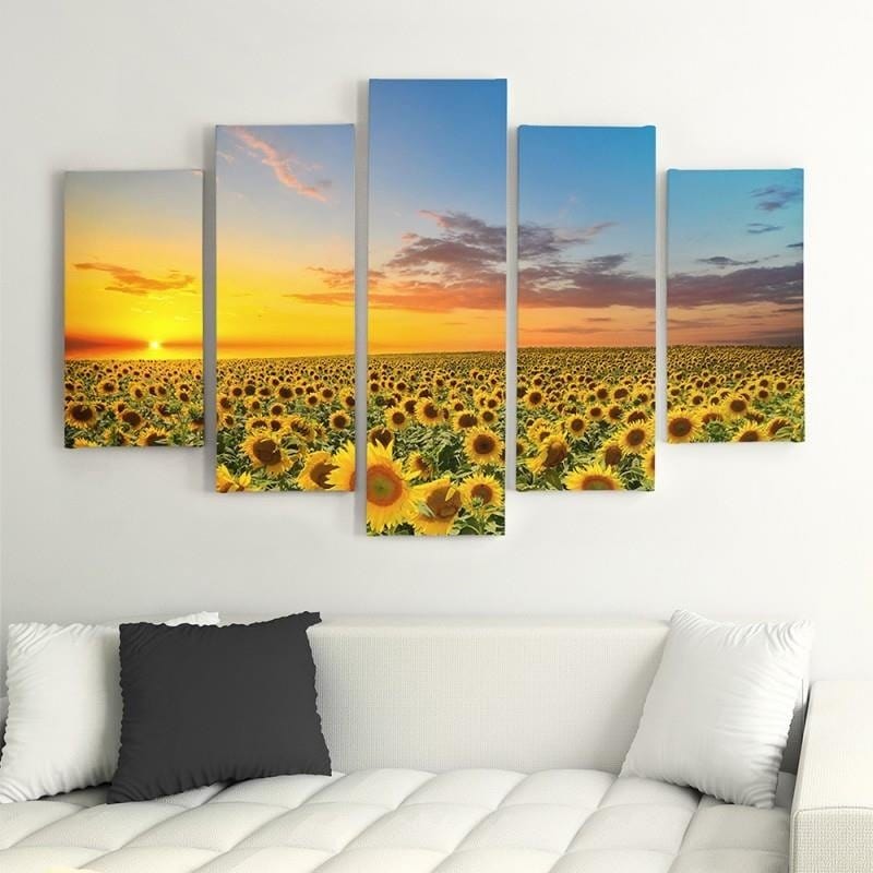 Kanva no 5 daļām - Sunflower Landscape  Home Trends DECO