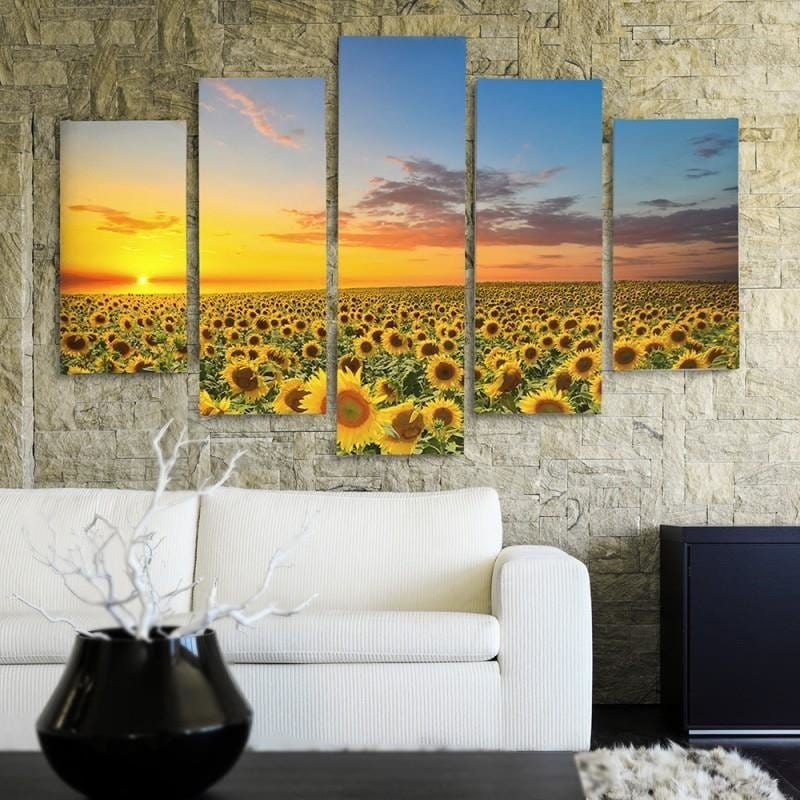 Kanva no 5 daļām - Sunflower Landscape  Home Trends DECO