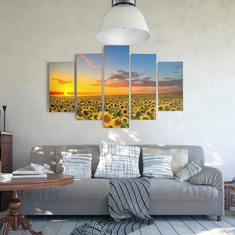 Kanva no 5 daļām - Sunflower Landscape  Home Trends DECO