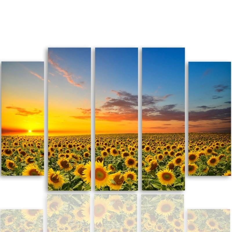 Kanva no 5 daļām - Sunflower Landscape  Home Trends DECO