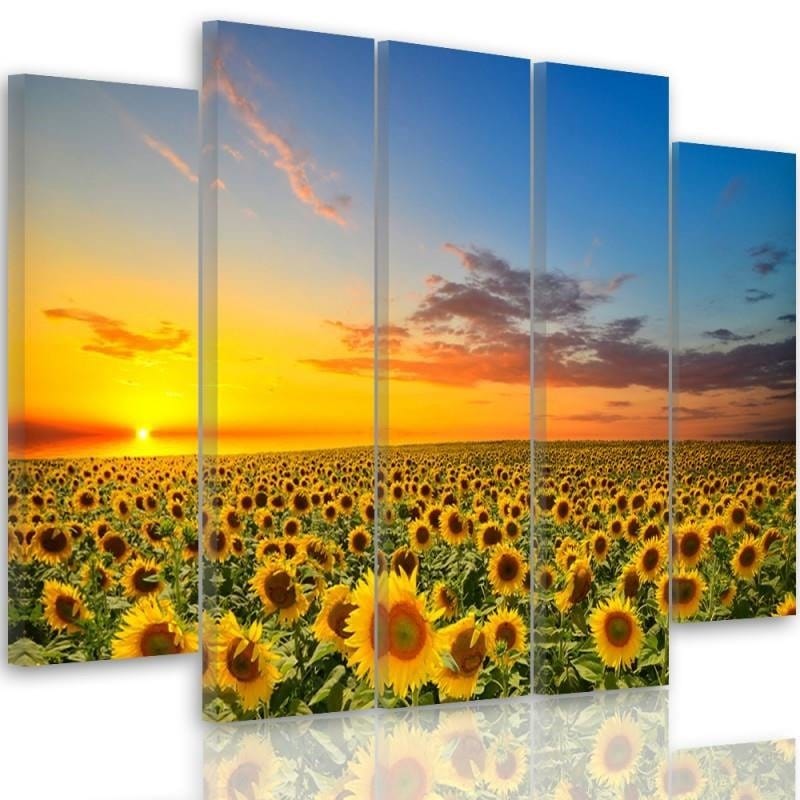 Kanva no 5 daļām - Sunflower Landscape  Home Trends DECO