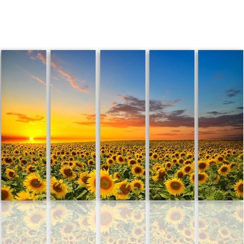 Kanva no 5 daļām - Sunflower Landscape  Home Trends DECO
