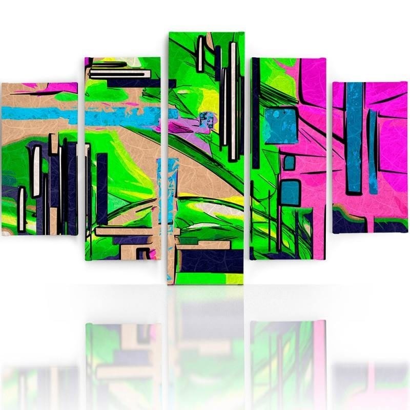 Kanva no 5 daļām - Type A, Abstract Landscape 1  Home Trends DECO