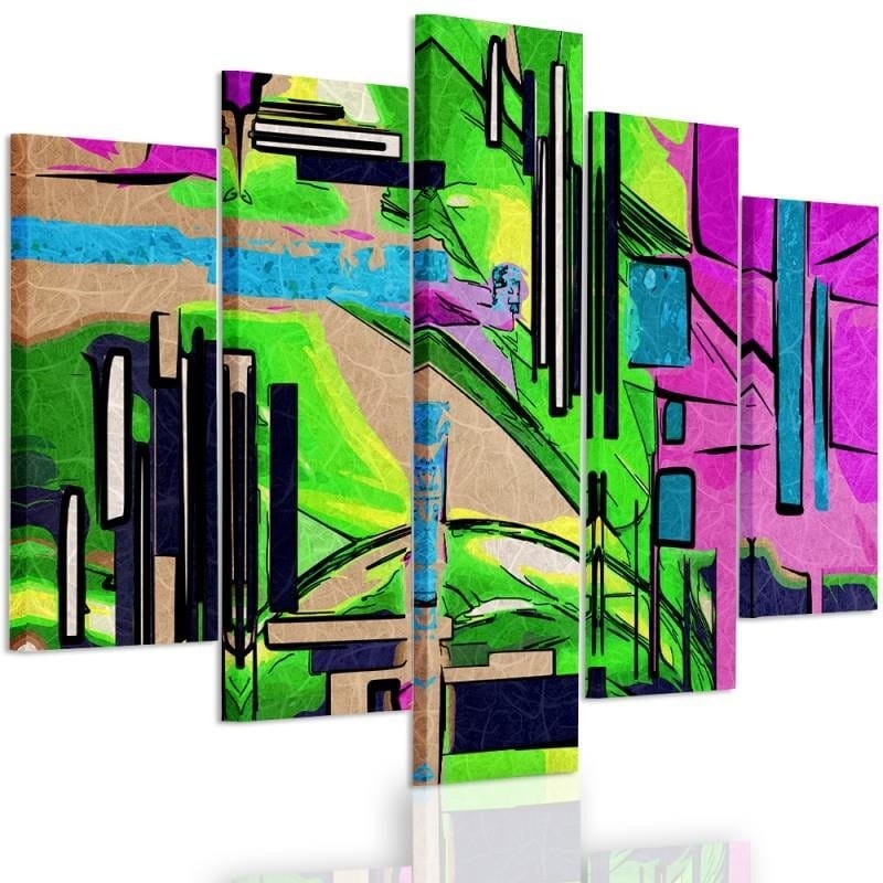 Kanva no 5 daļām - Type A, Abstract Landscape 1  Home Trends DECO