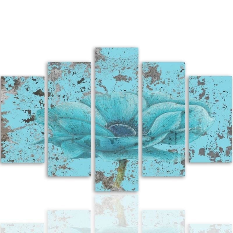 Kanva no 5 daļām - Type A, Blue Flower  Home Trends DECO